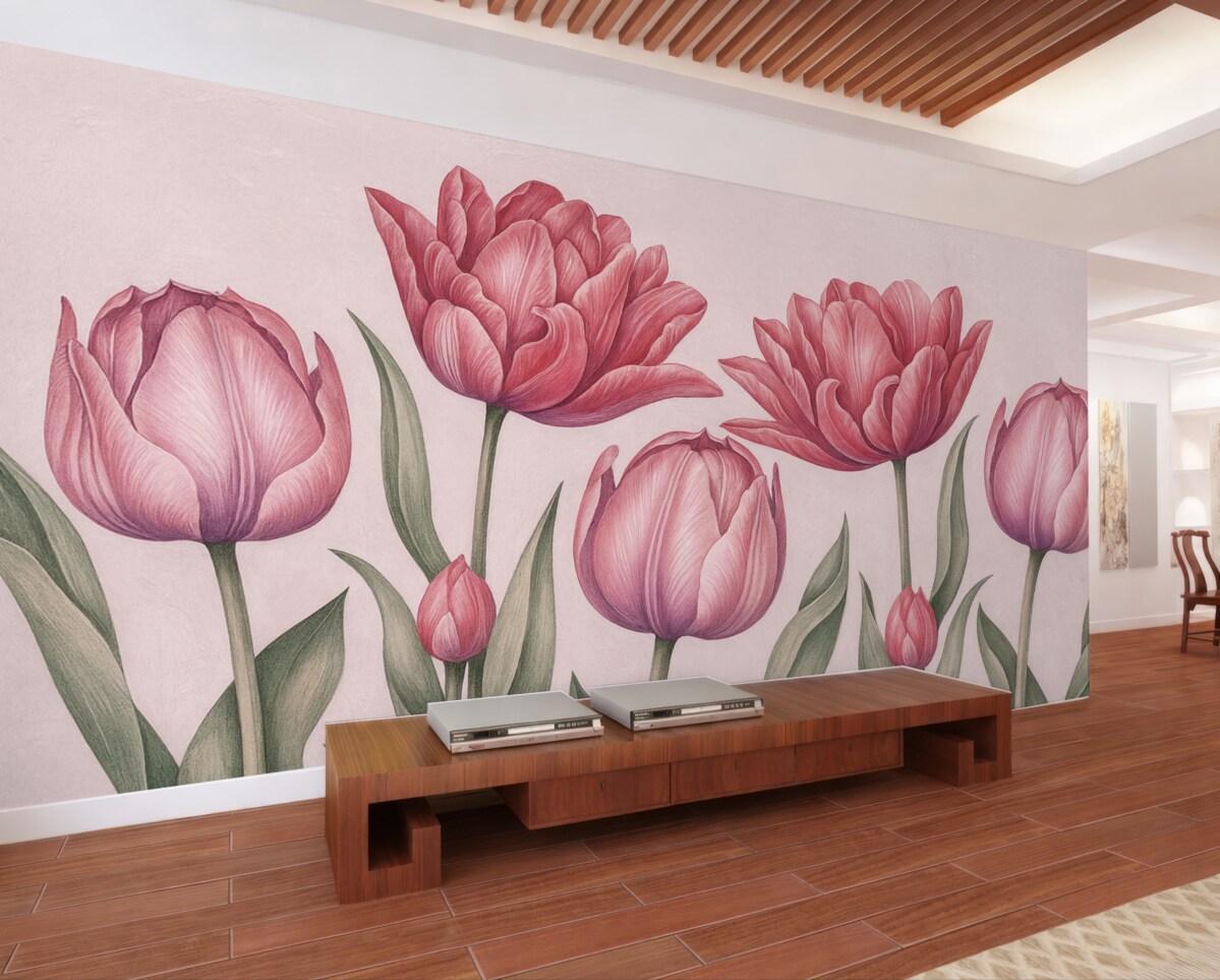 Fototapeta Wielkie różowe tulipany.