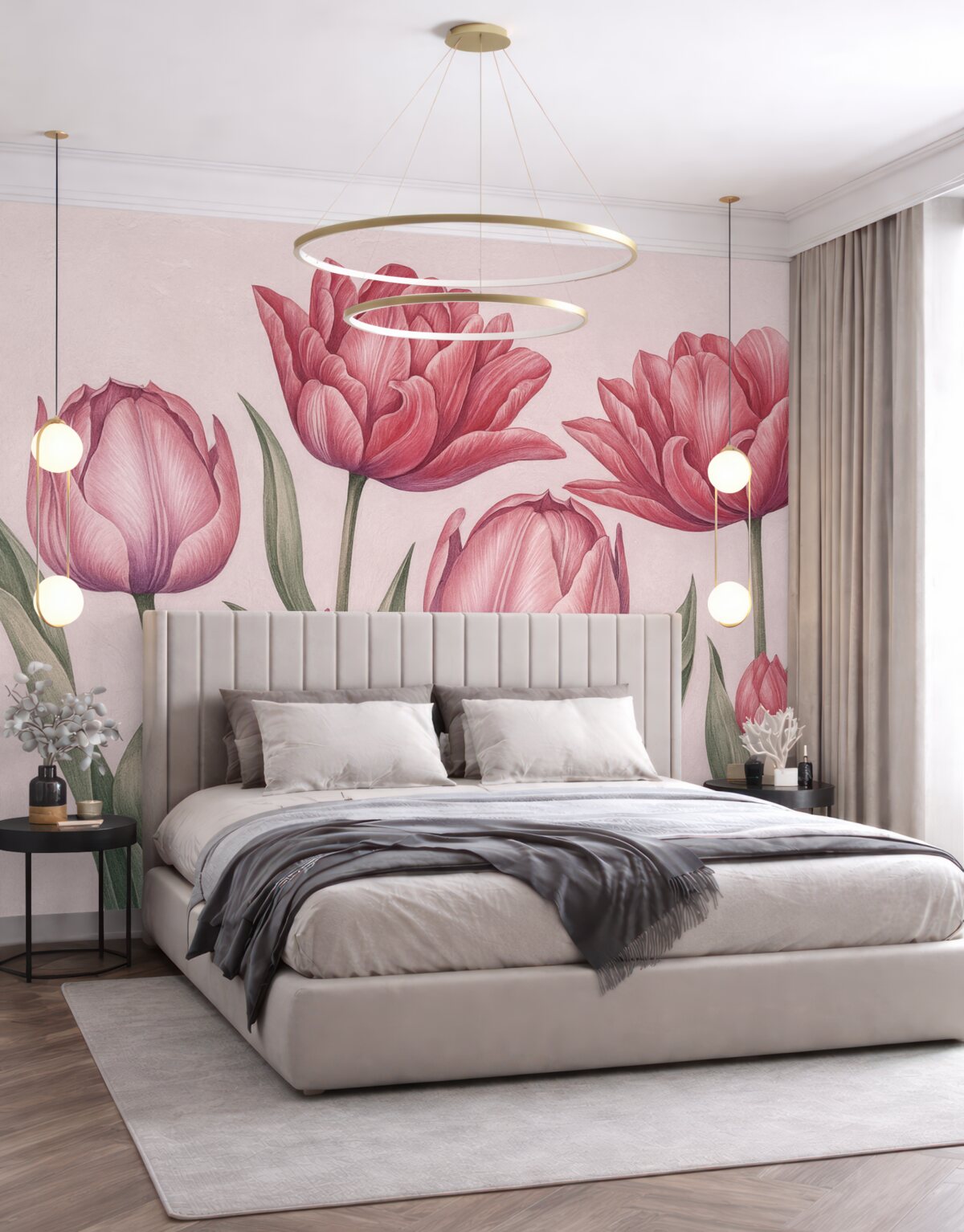 Fototapeta Wielkie różowe tulipany.