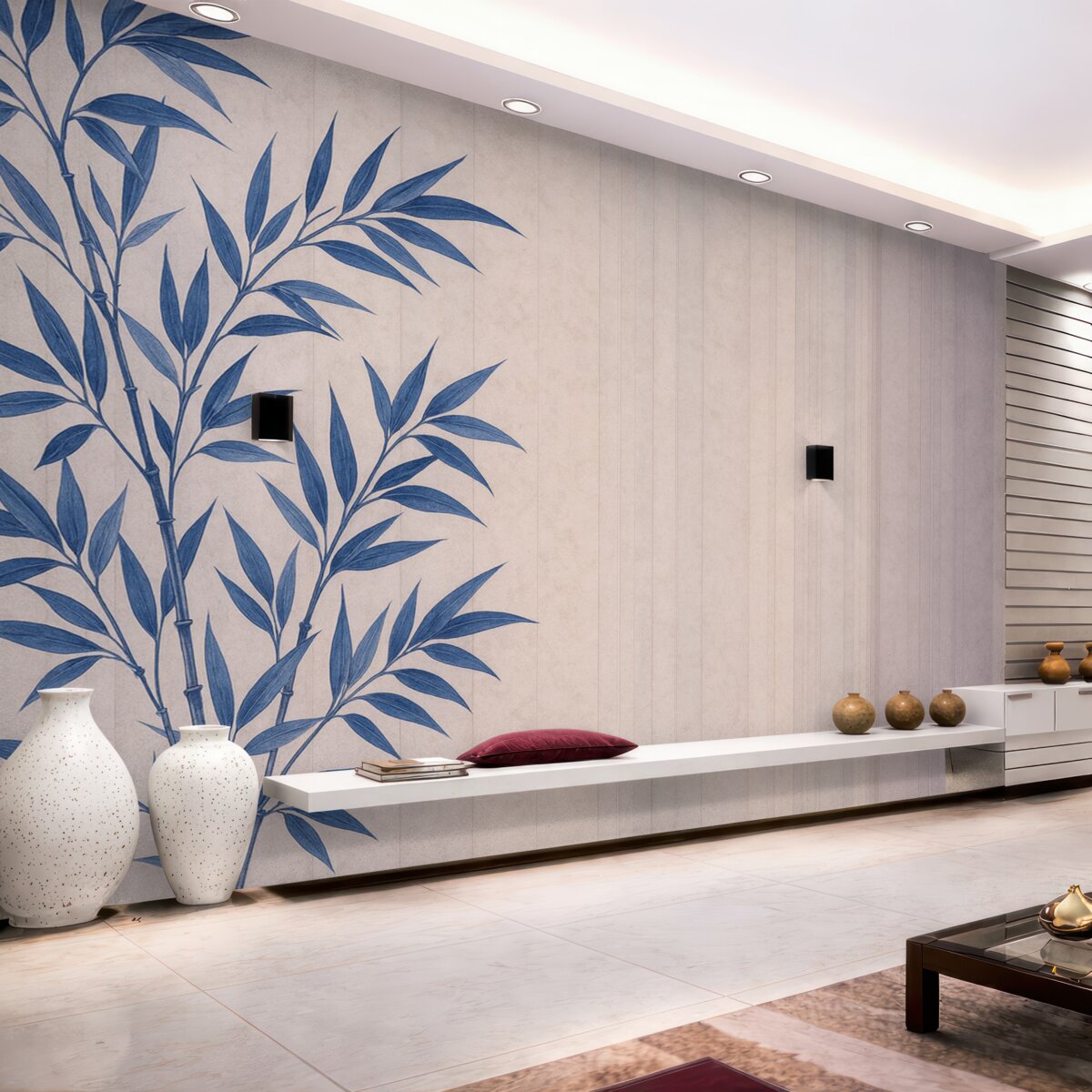 Fototapeta Bambus w odcieniach malarskich na tle w stylu grunge.