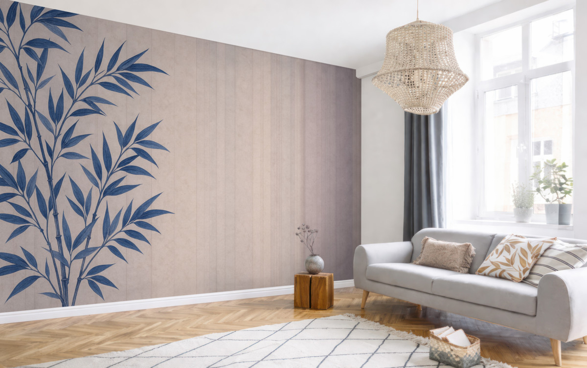 Fototapeta Bambus w odcieniach malarskich na tle w stylu grunge.