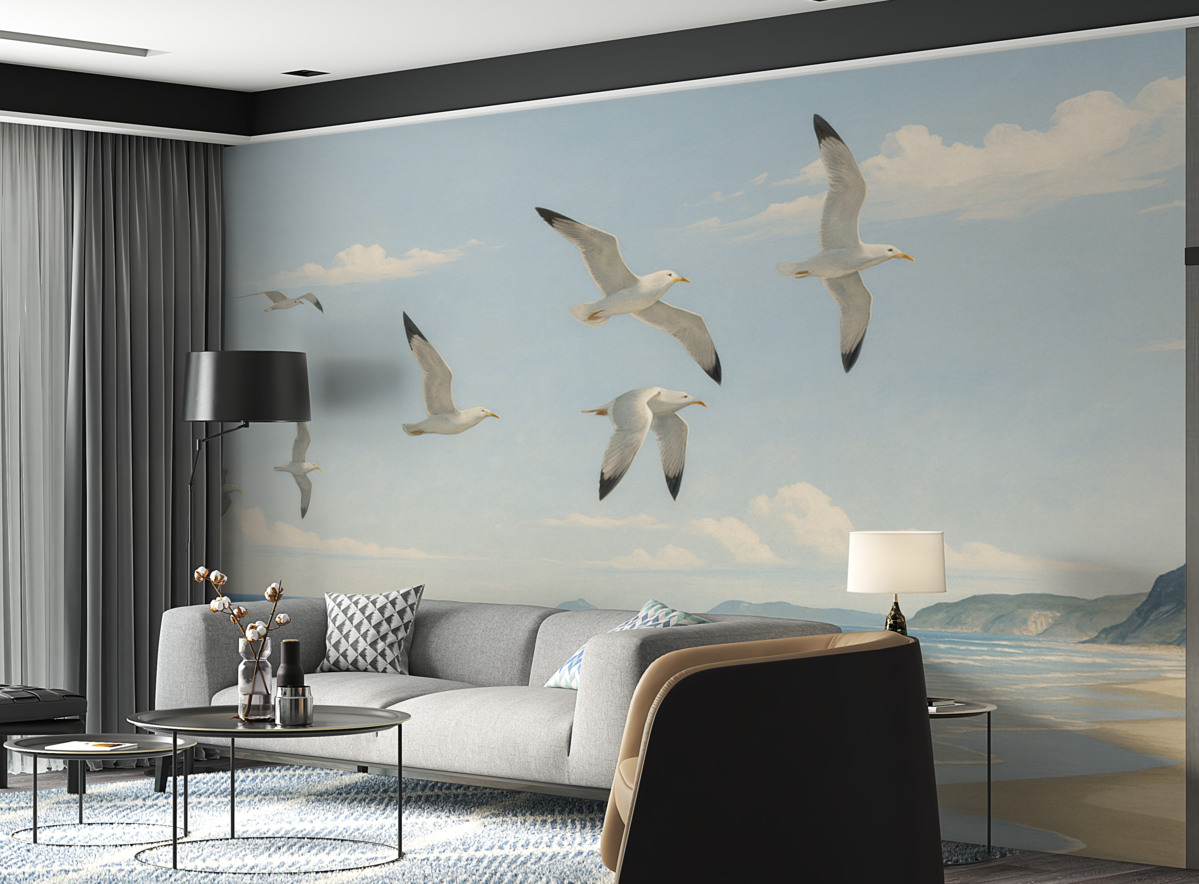 Fototapeta Widok morski namalowany farbą olejną.