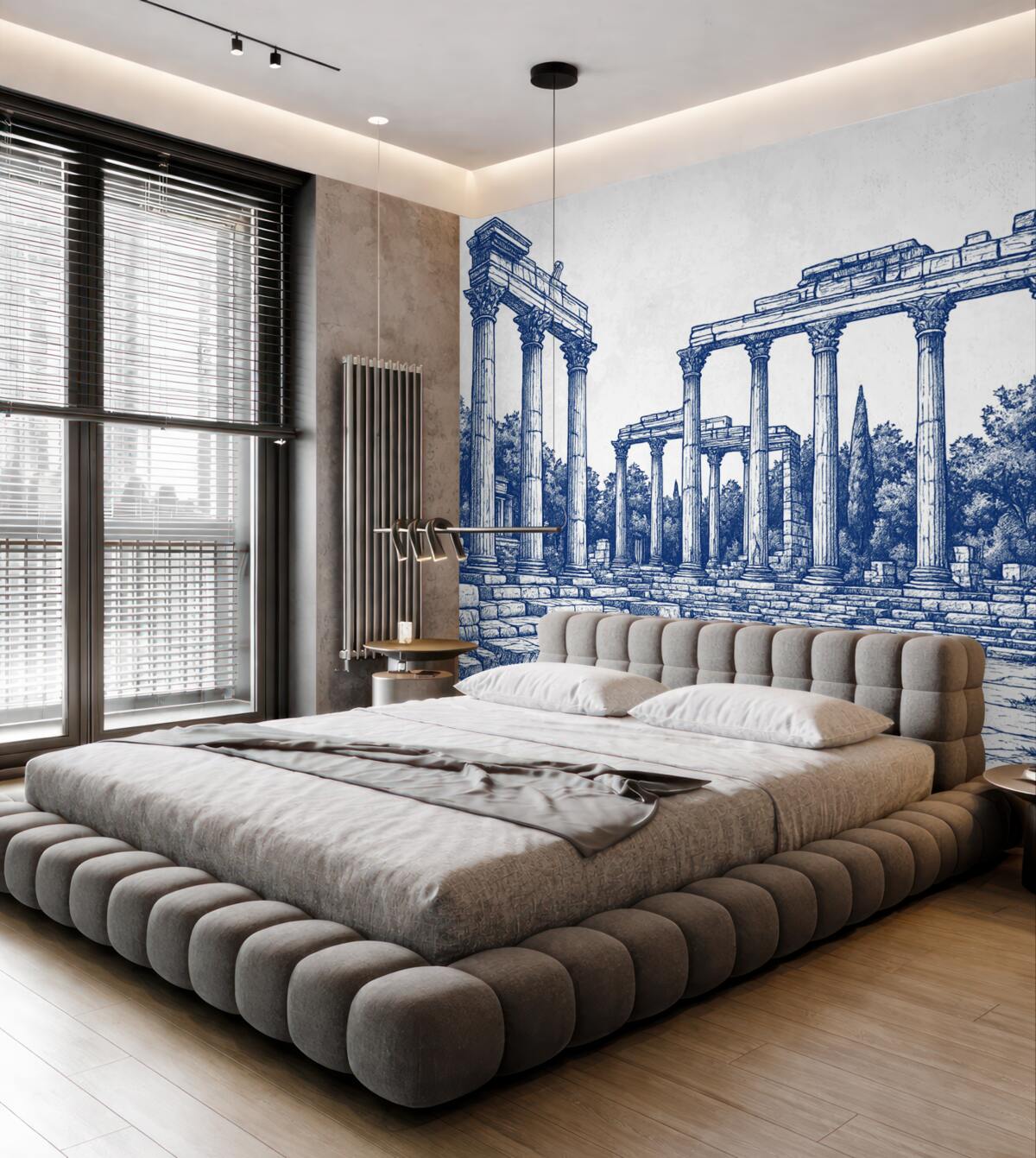 Fototapeta Ręcznie narysowane zniszczone miasto.