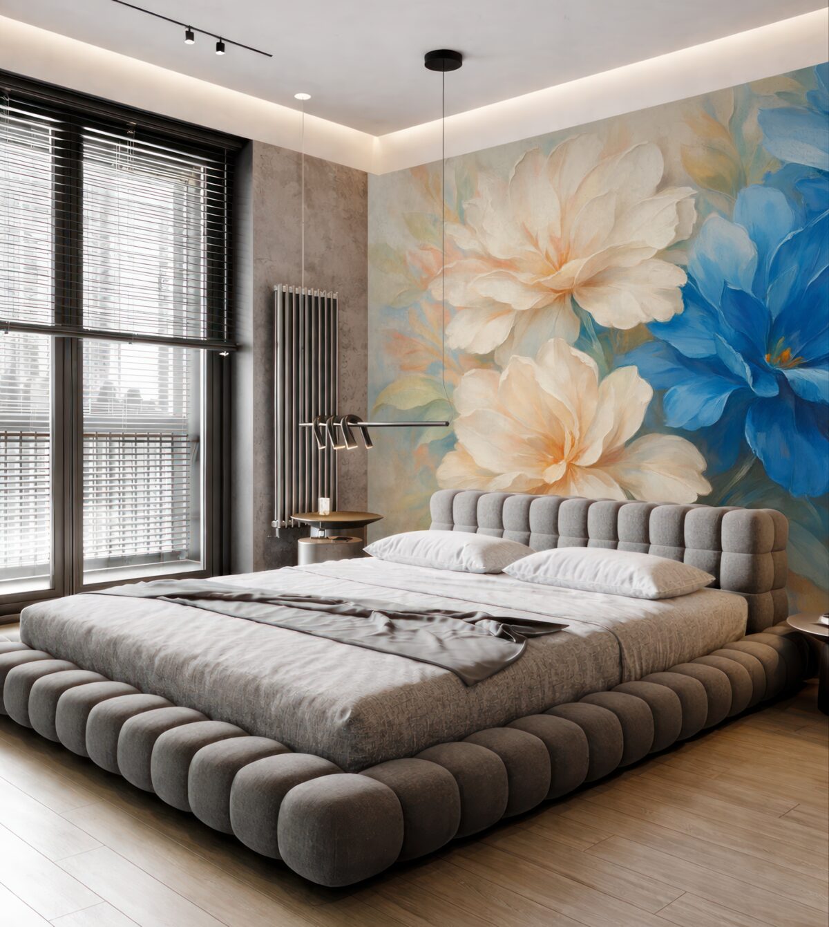 Fototapeta Abstrakcyjne kwiaty naśladujące ruchy pędzla.