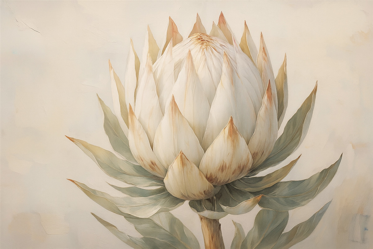 Fototapeta Grafika odwzorowująca kwiat karczocha.