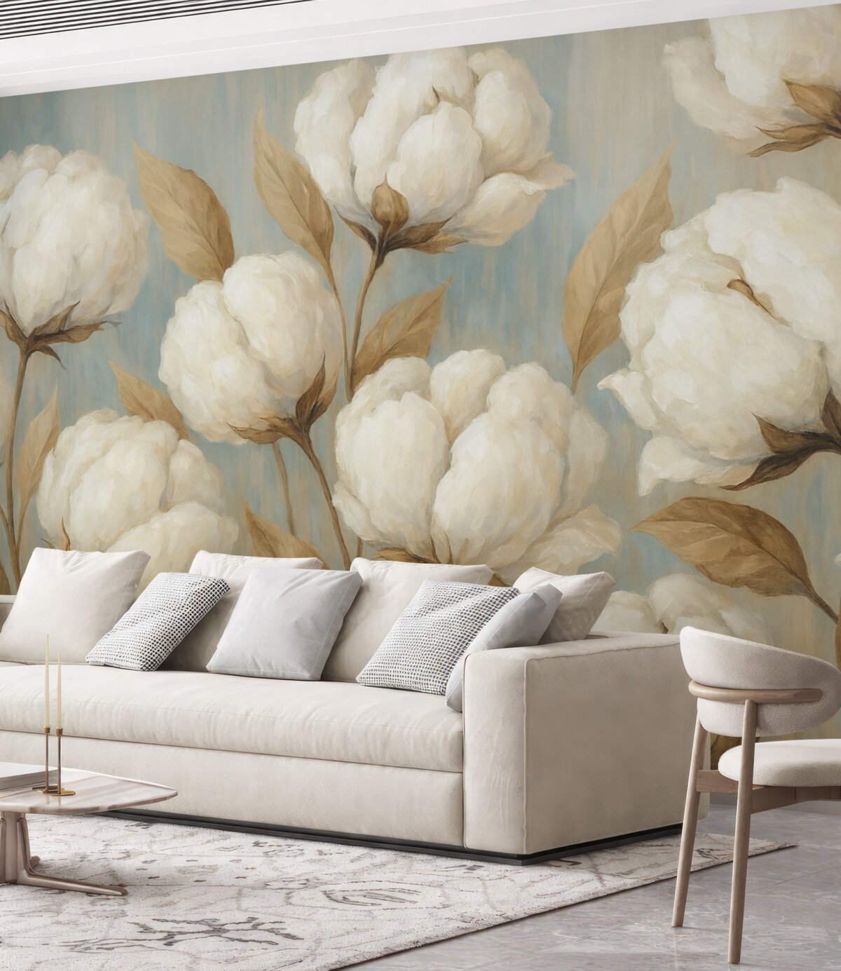 Fototapeta Obraz przedstawiający kwiaty bawełny.