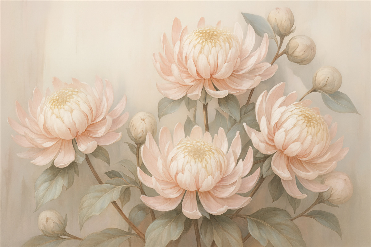 Fototapeta Obraz naśladujący chryzantemy.