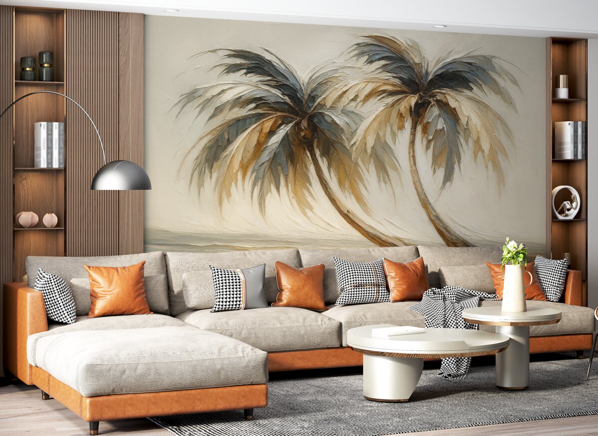 Fototapeta Palmy naśladujące ruchy pędzla.