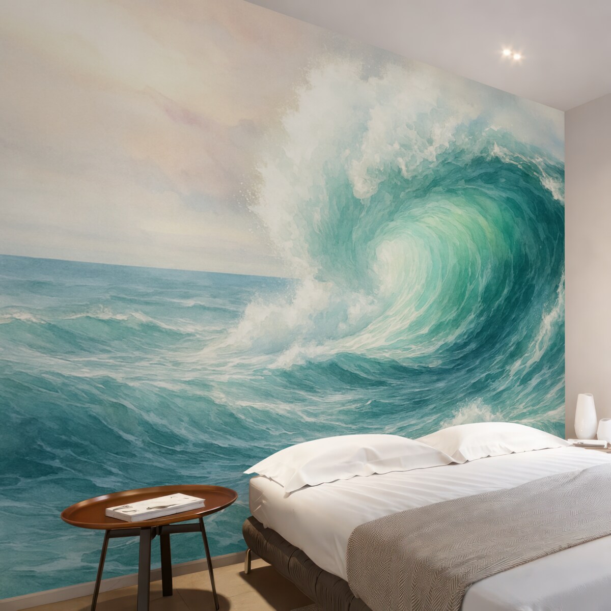 Fototapeta Akwarela naśladująca morskie fale.