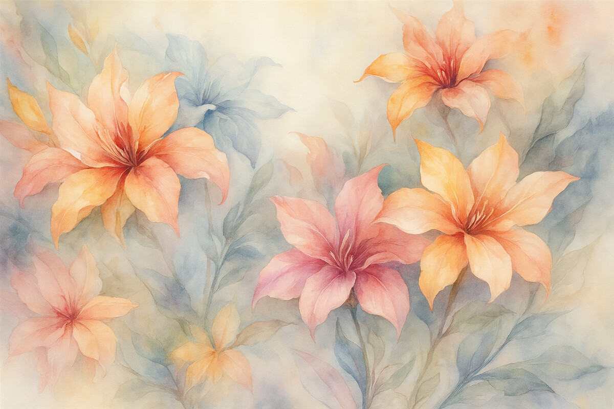 Fototapeta Jasne, abstrakcyjne rośliny.