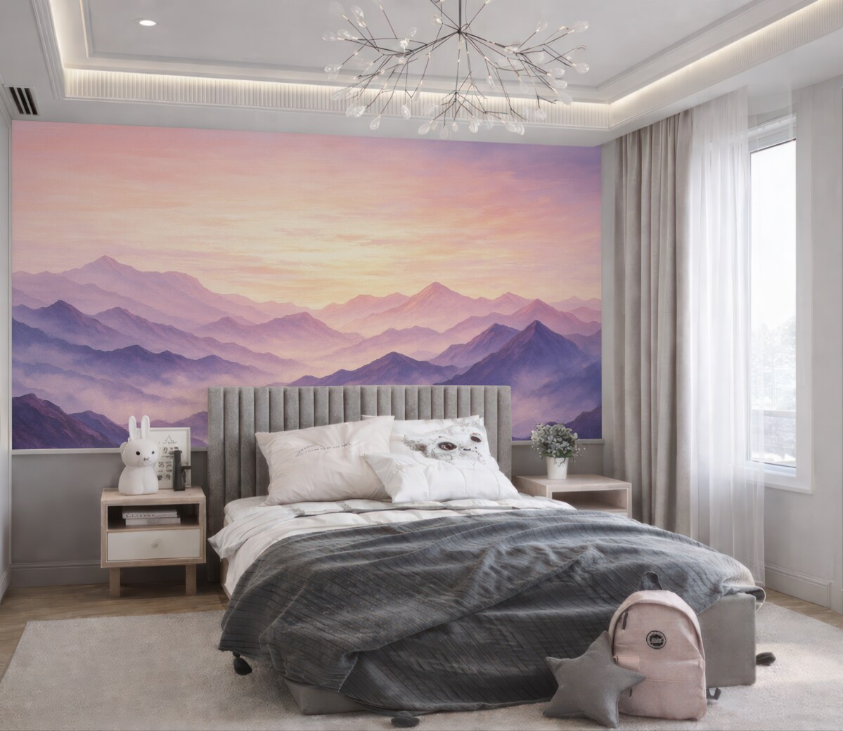 Fototapeta Zamglone kształty gór.