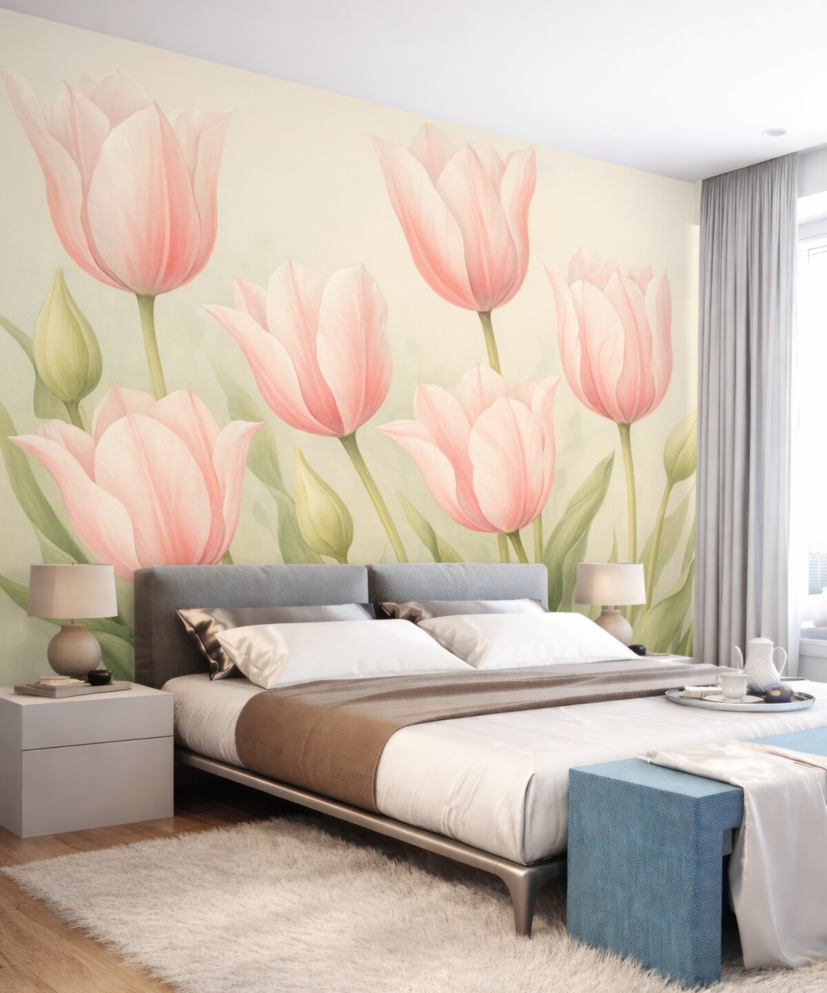 Fototapeta Subtelne różowe tulipany.