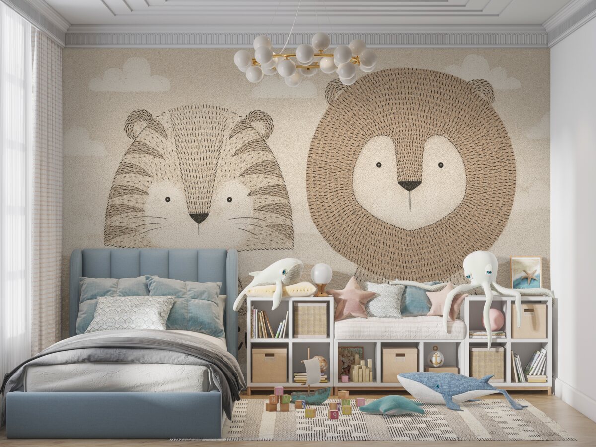 Fototapeta Tygrys z królem zwierząt.