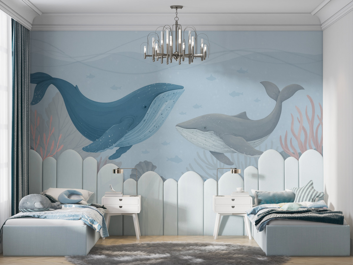 Fototapeta Wieloryby w morzu.