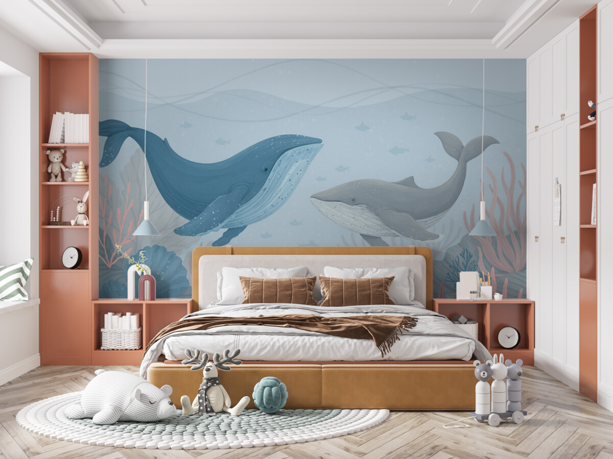 Fototapeta Wieloryby w morzu.