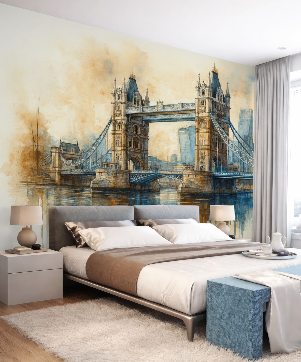 Fototapeta Most Tower w technice malarstwa akwarelowego.