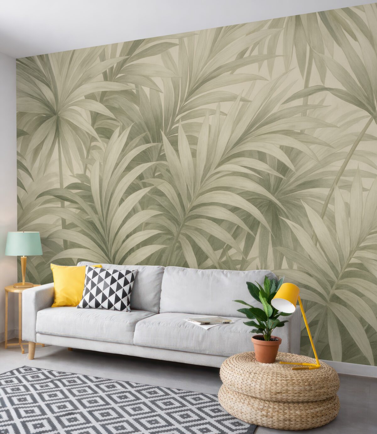 Fototapeta Wizja naśladująca tropikalne liście.