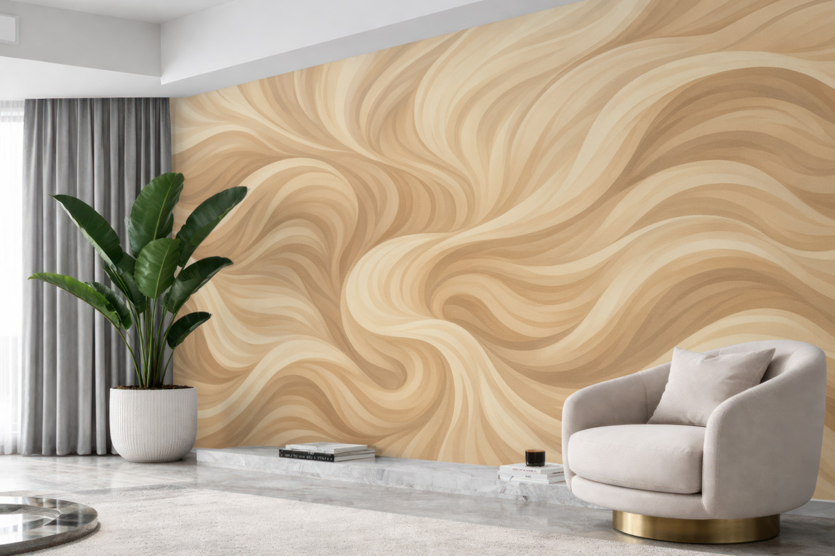 Fototapeta Abstrakcyjne, gładkie wzory w ciepłych odcieniach.