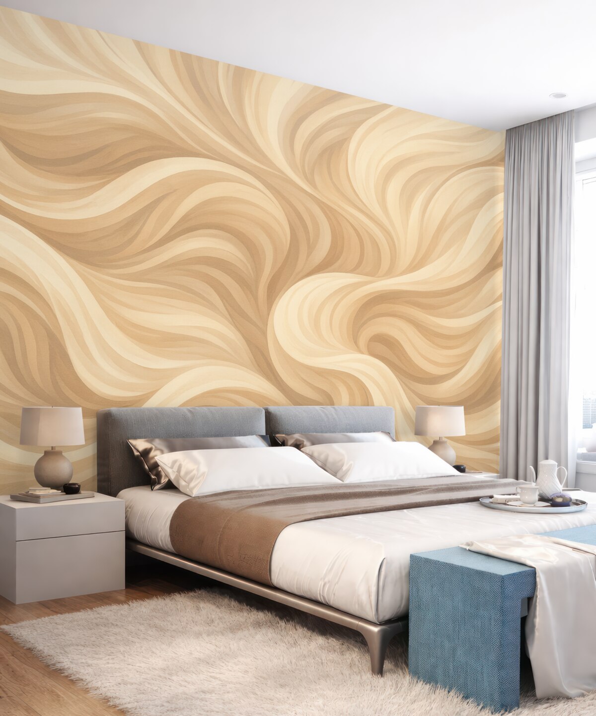 Fototapeta Abstrakcyjne, gładkie wzory w ciepłych odcieniach.