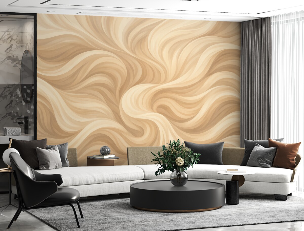 Fototapeta Abstrakcyjne, gładkie wzory w ciepłych odcieniach.