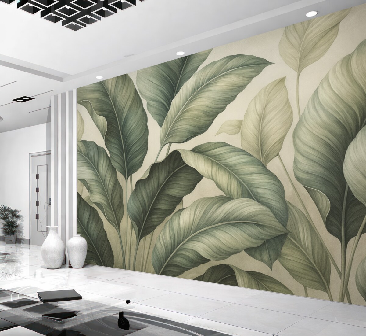 Fototapeta Ogromne tropikalne liście.