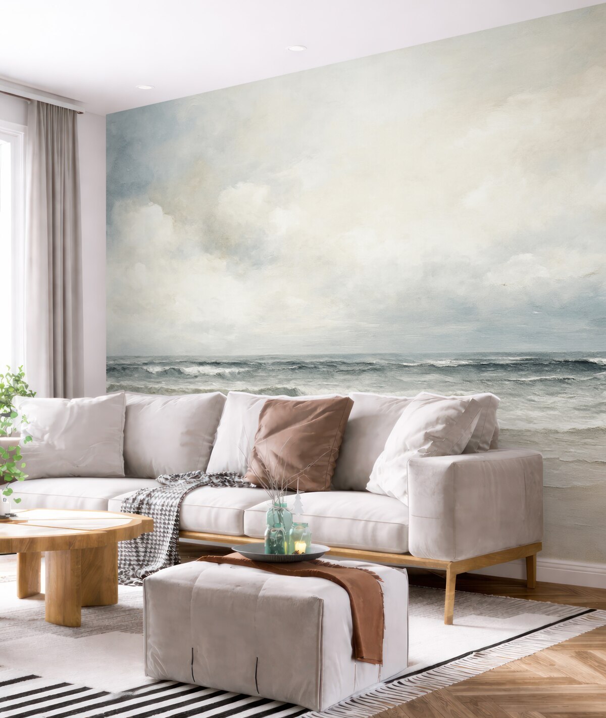 Fototapeta Abstrakcyjny widnokrąg połączenia nieba i oceanu.