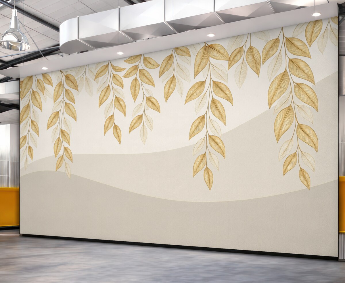 Fototapeta minimalistyczne konary u góry w kolorach beżowych