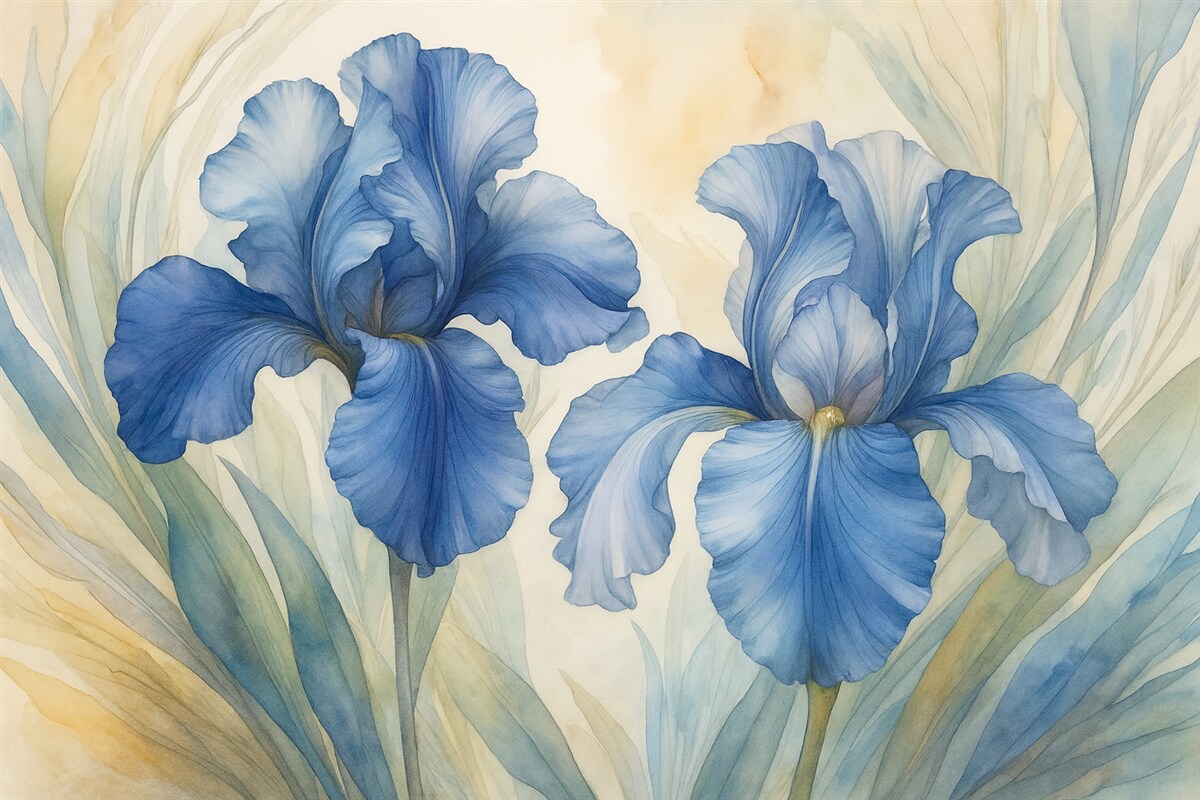 Fototapeta Irysy naśladujące akwarelę