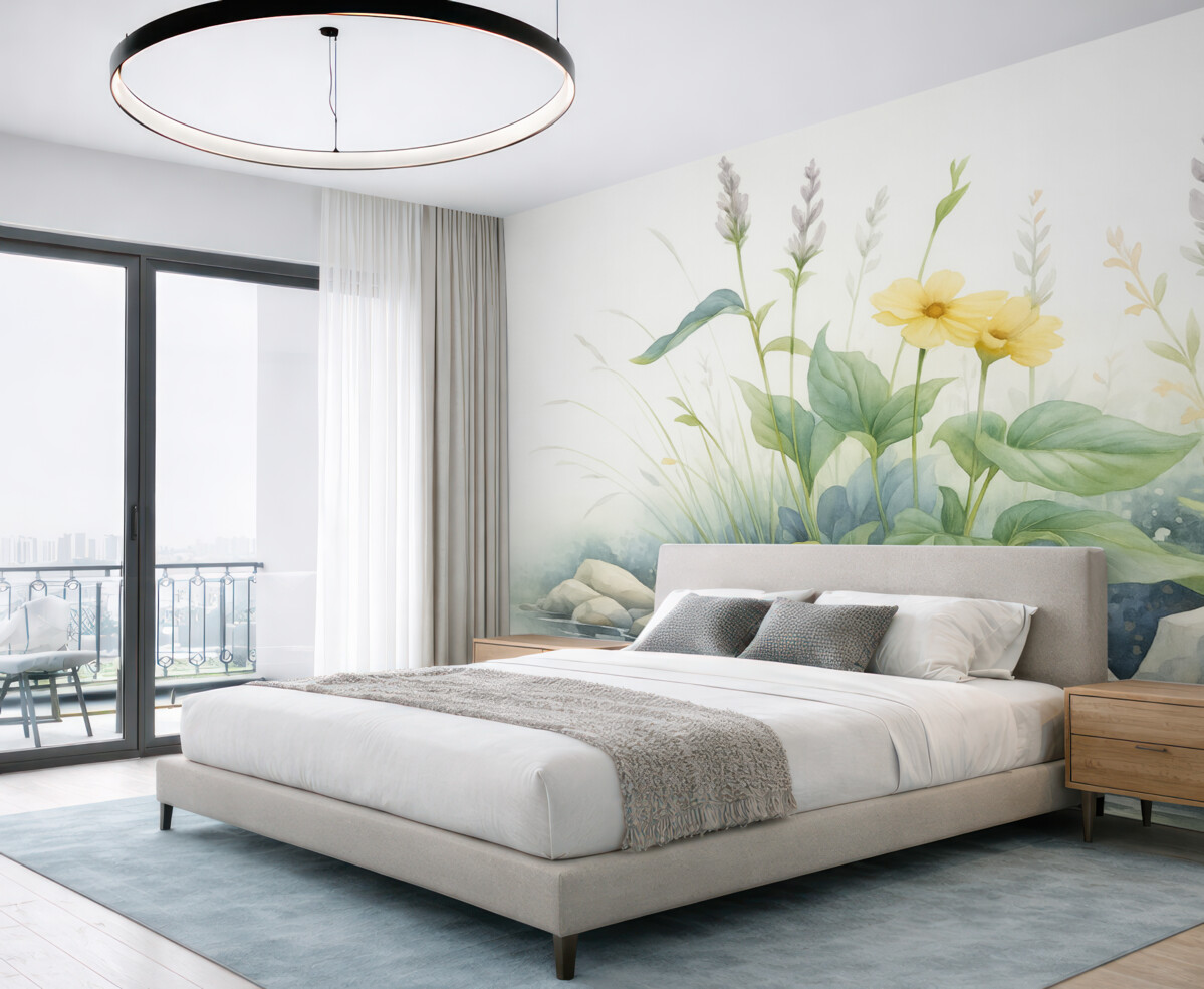 Fototapeta Roślinność przypominająca akwarelę.