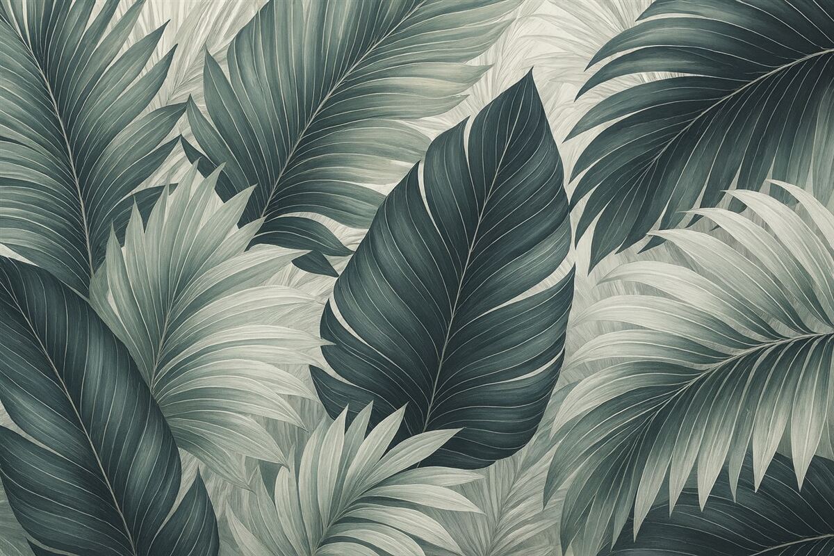 Fototapeta Liście palmowe z naśladującą teksturę.