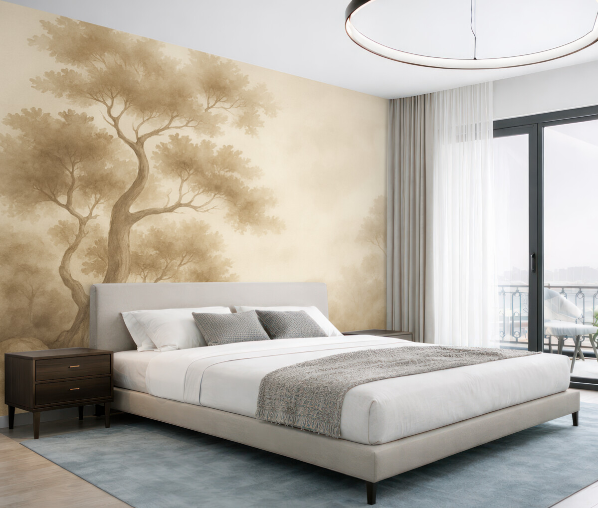 Fototapeta Drzewo naśladujące rozmytą farbę wodną.