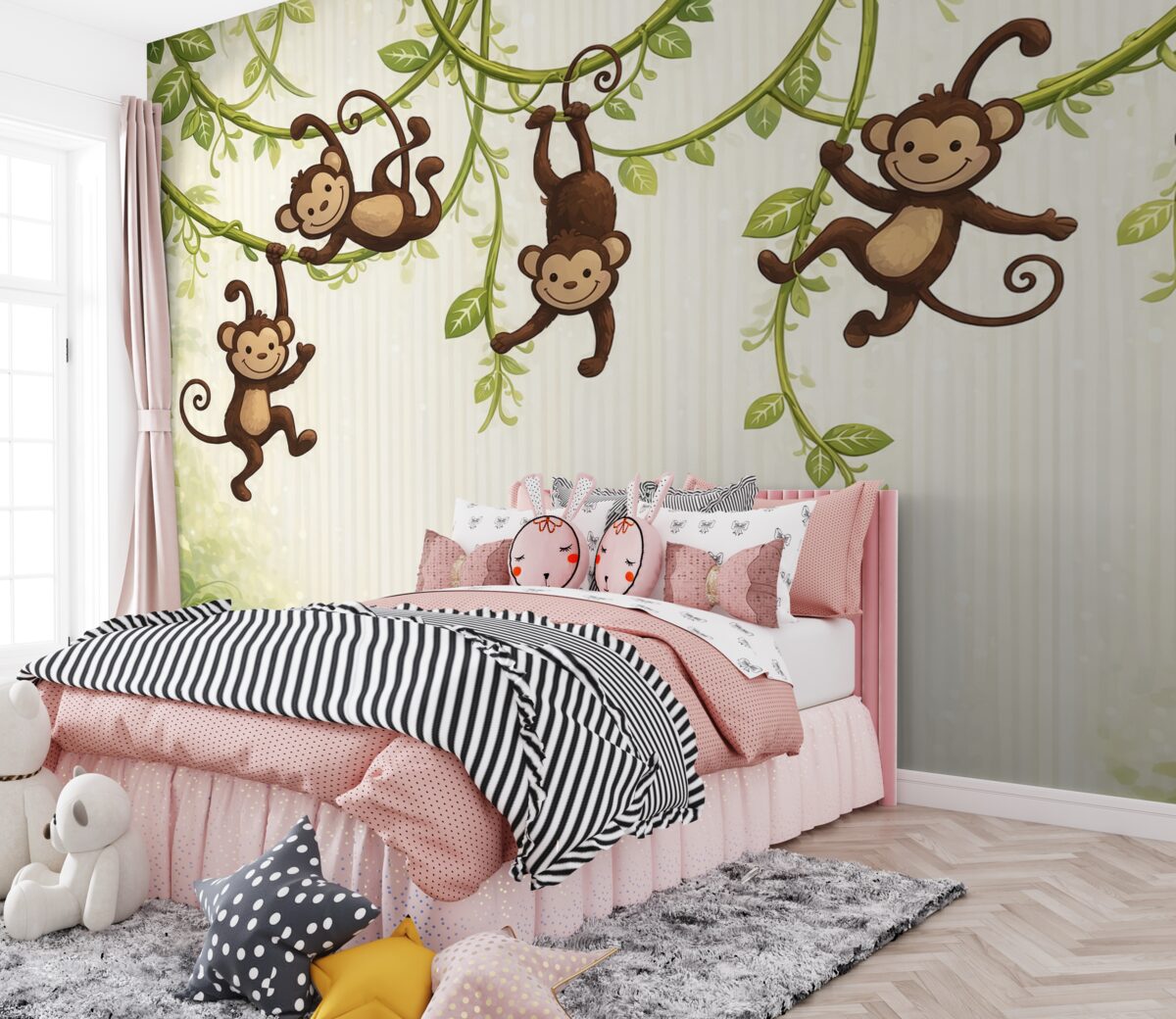 Fototapeta Małpy na pnączu winorośli.