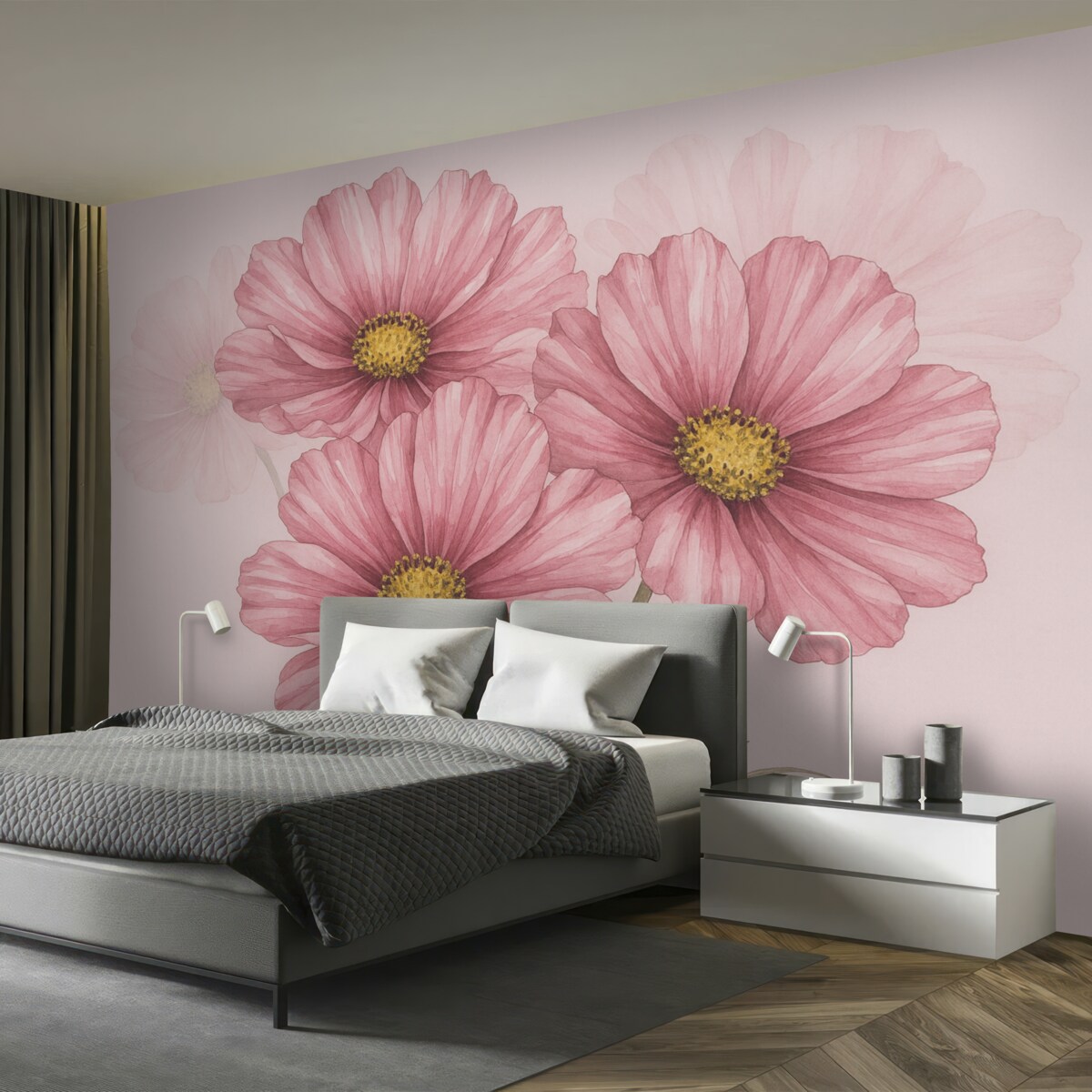 Fototapeta Wielkie różowe kwiaty.