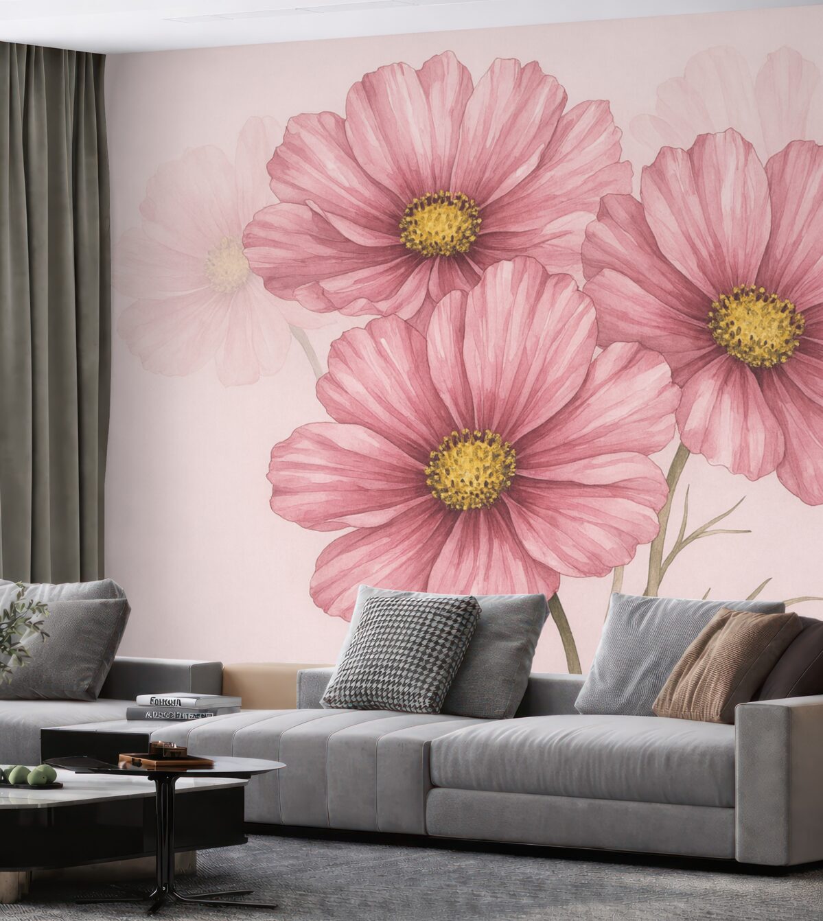 Fototapeta Wielkie różowe kwiaty.