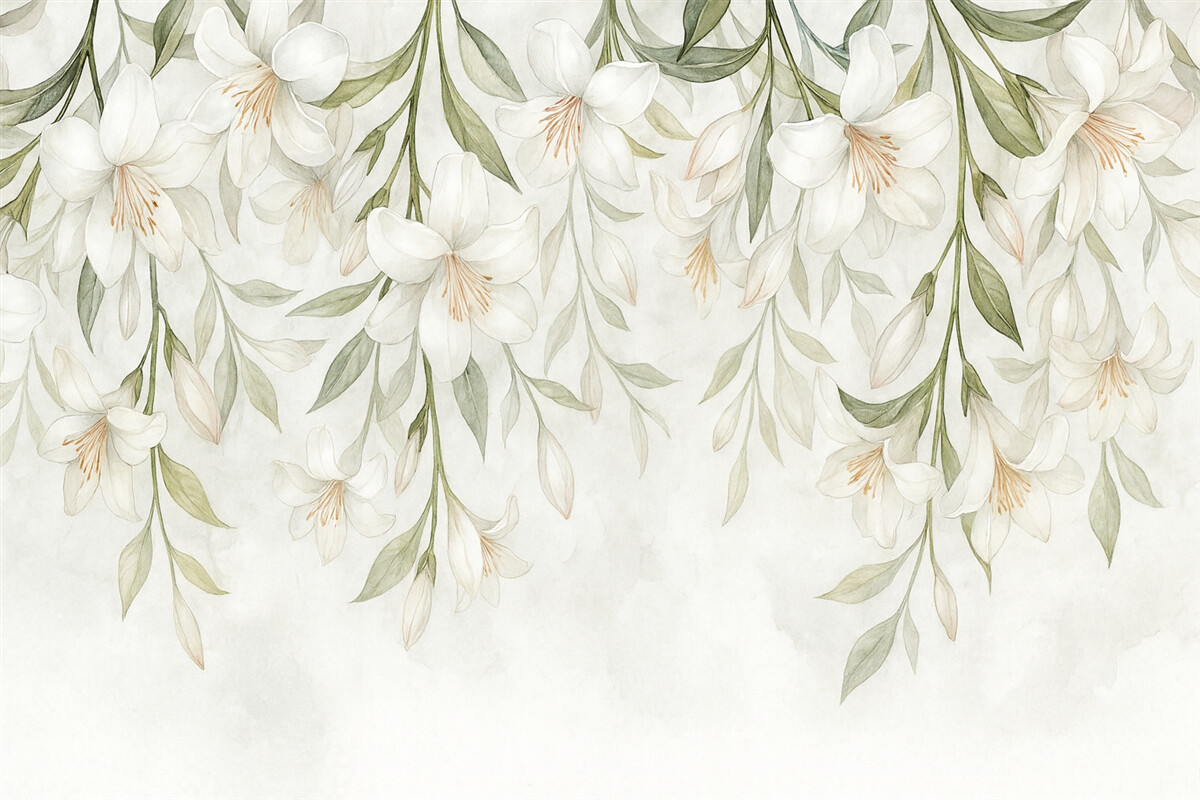 Fototapeta Łagodne kwiaty jaśminu z wierzchu.