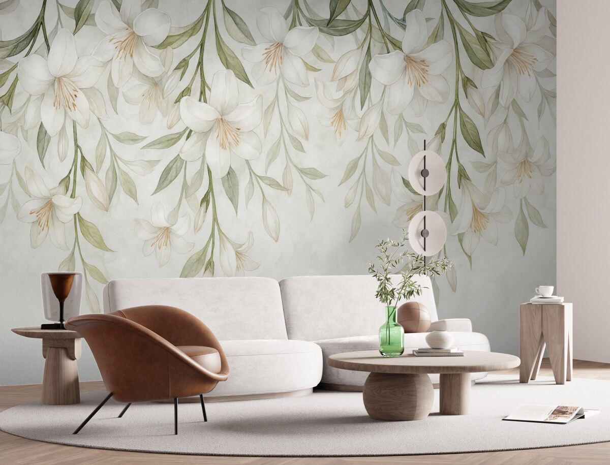 Fototapeta Łagodne kwiaty jaśminu z wierzchu.