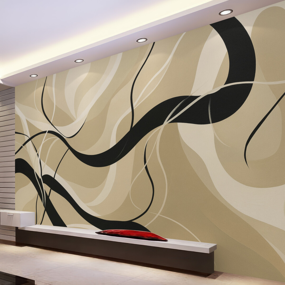 Fototapeta Abstrakcyjna struktura z krzywymi liniami.