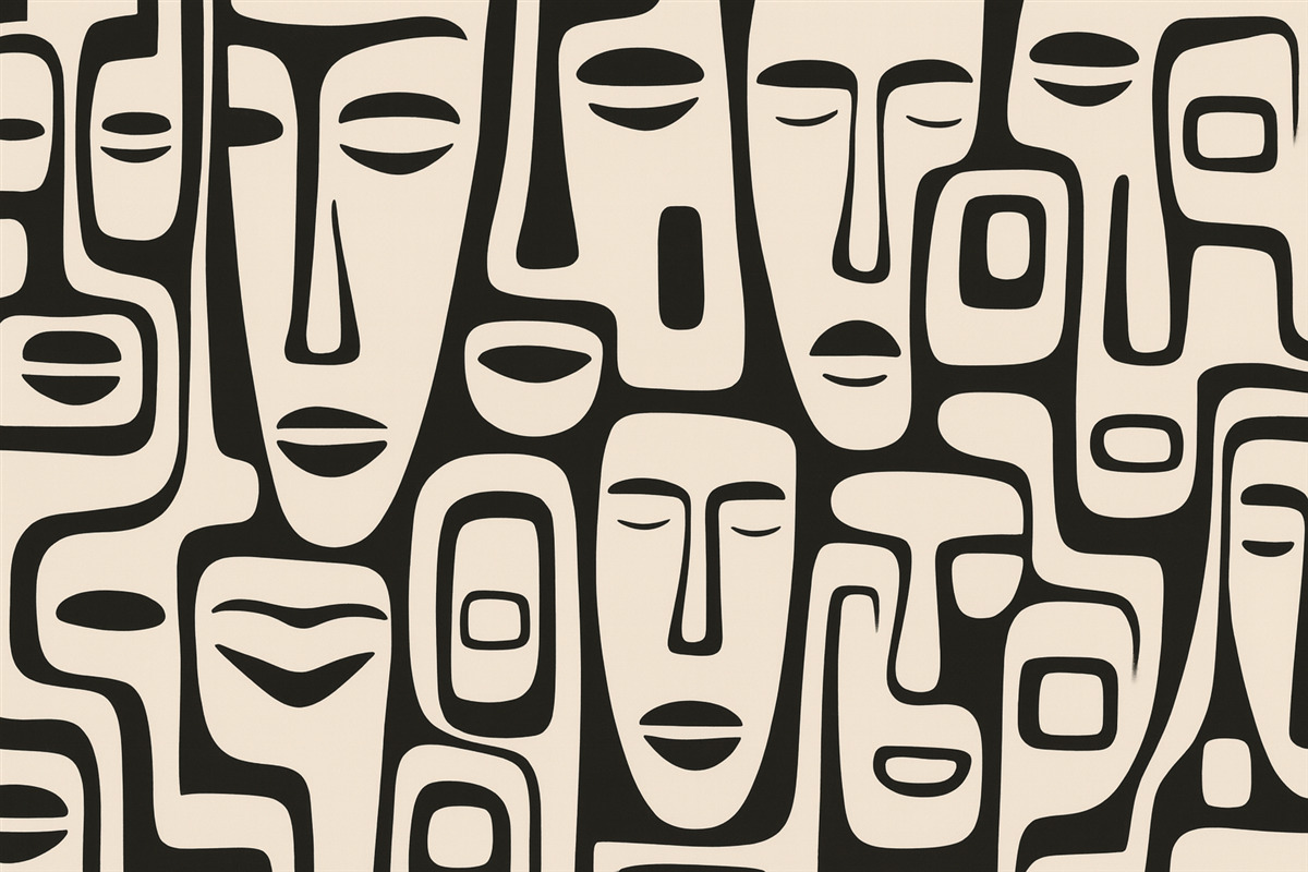 Fototapeta Graficzny wizerunek abstrakcyjnych postaci.