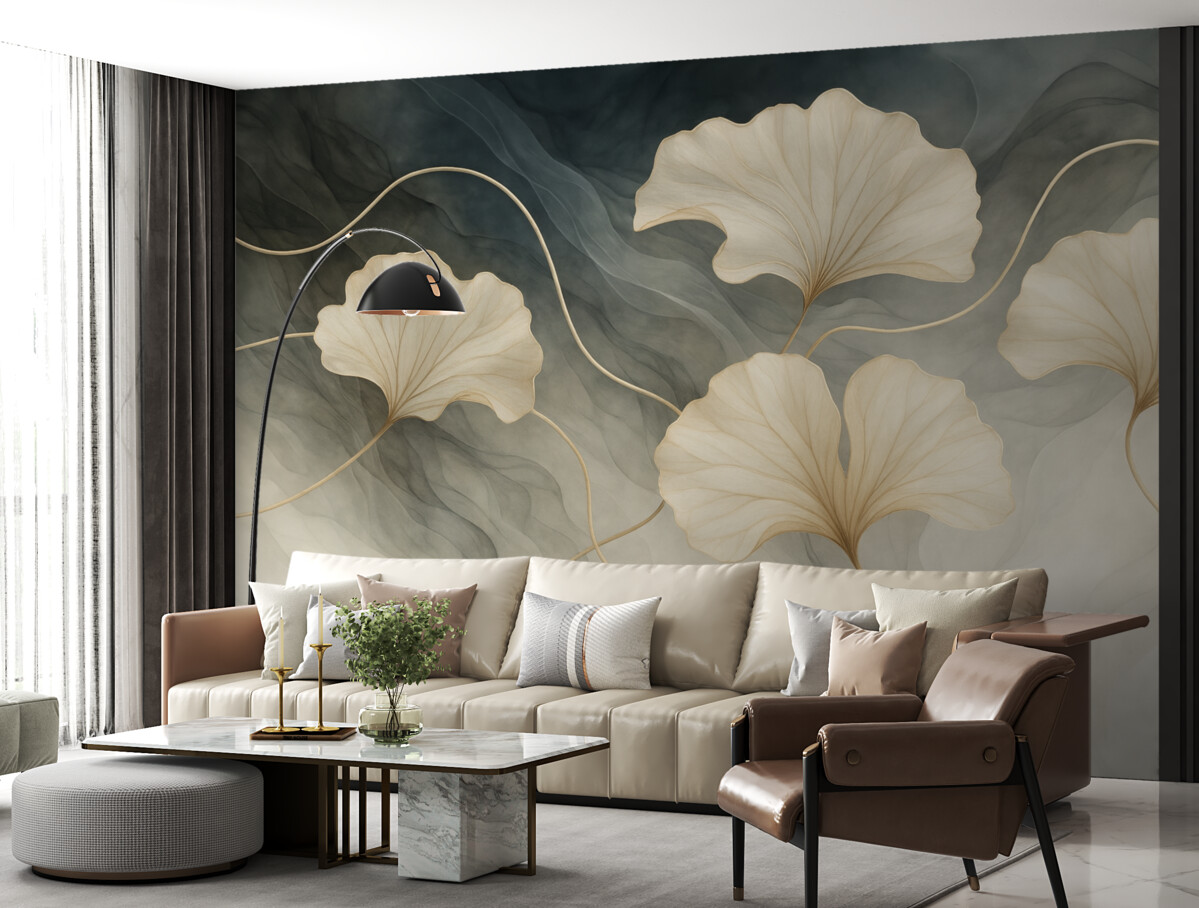 Fototapeta Abstrakcyjna ilustracja miłorzębu.