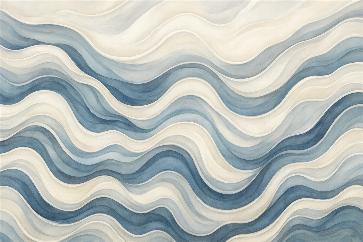 Fototapeta Abstrakcyjna kompozycja z formami przypominającymi fale.