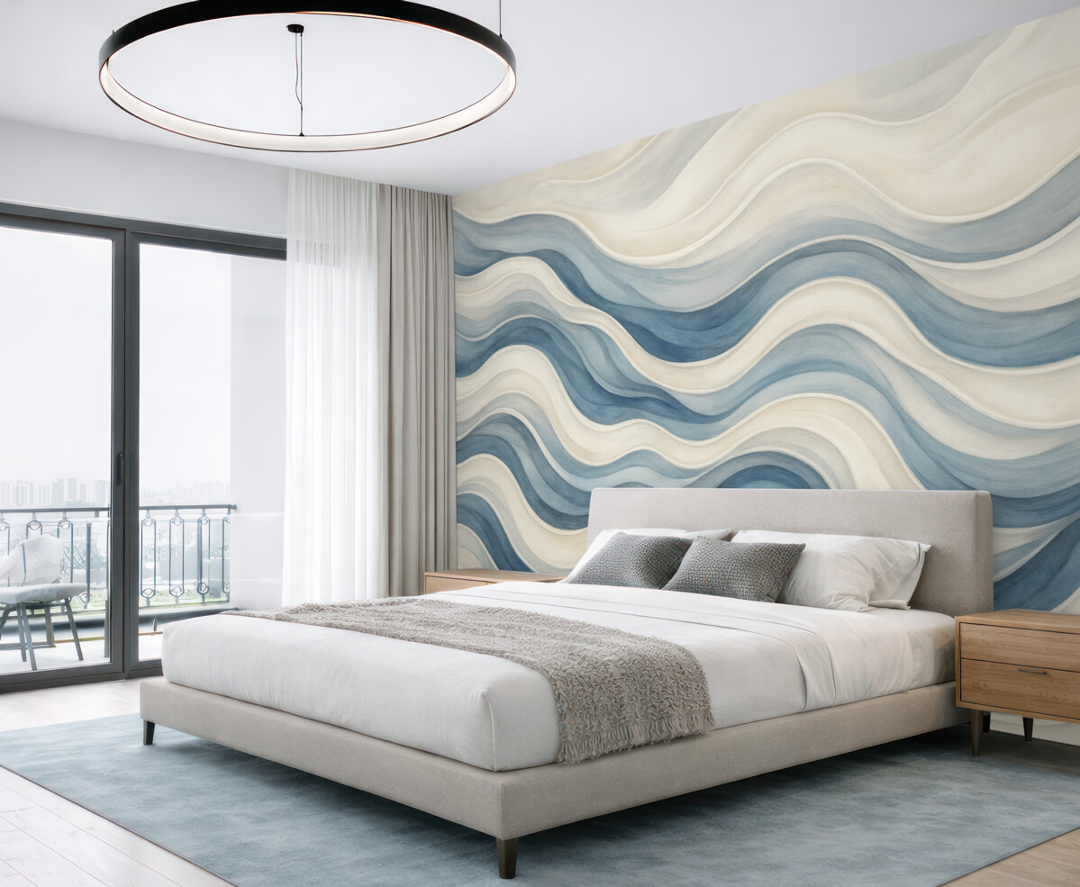 Fototapeta Abstrakcyjna kompozycja z formami przypominającymi fale.