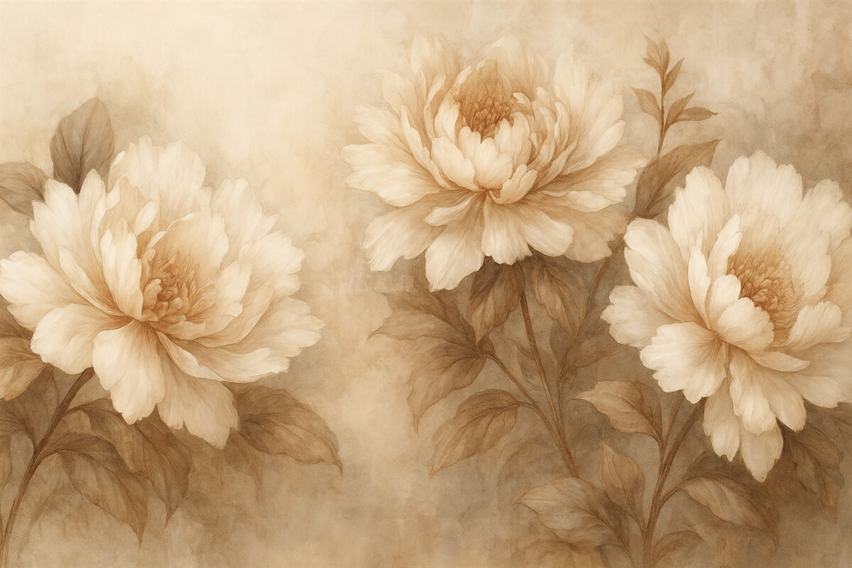 Fototapeta Aranżacja kwiatowa w stylu retro.