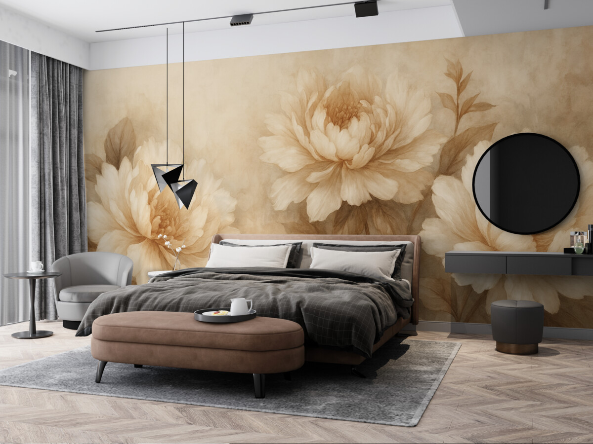 Fototapeta Aranżacja kwiatowa w stylu retro.