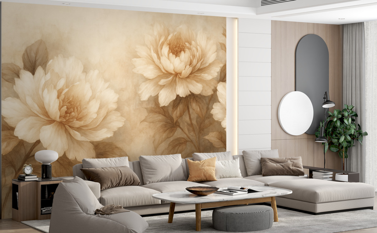 Fototapeta Aranżacja kwiatowa w stylu retro.