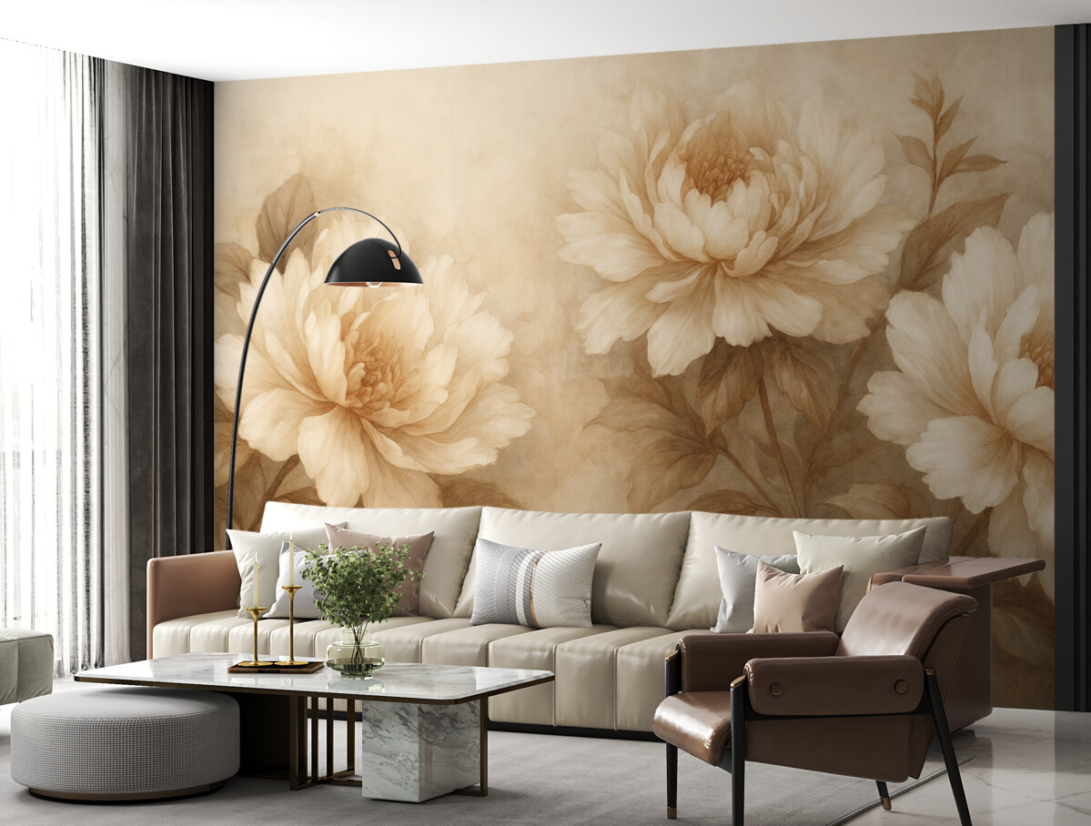 Fototapeta Aranżacja kwiatowa w stylu retro.