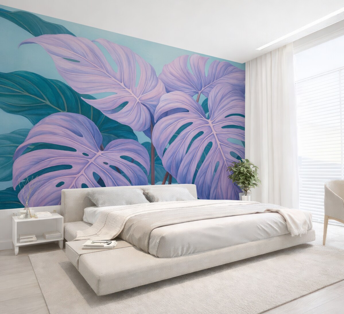 Fototapeta Liście tropikalne w jaskrawych barwach.