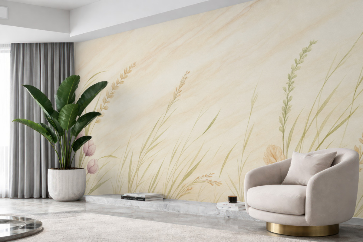 Fototapeta Pnie łąkowe na marmurowym tle.