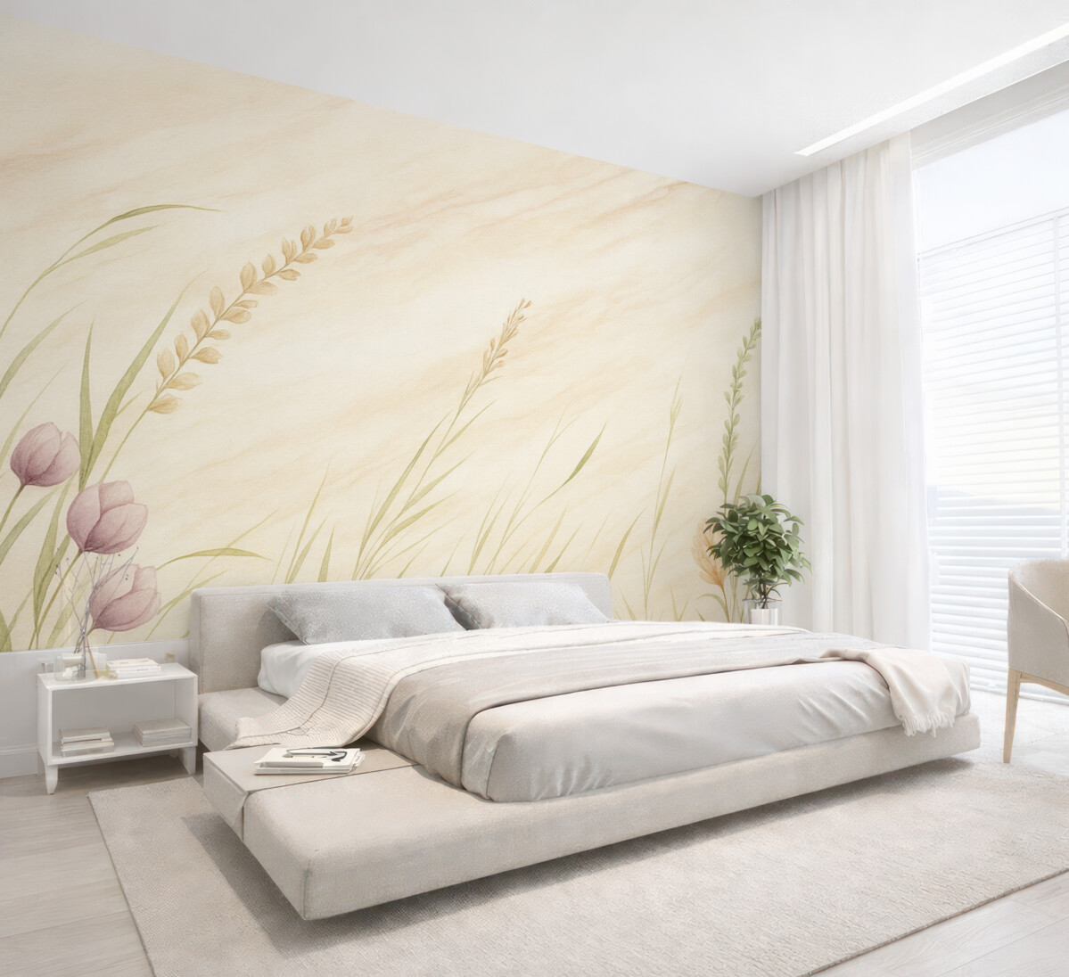 Fototapeta Pnie łąkowe na marmurowym tle.