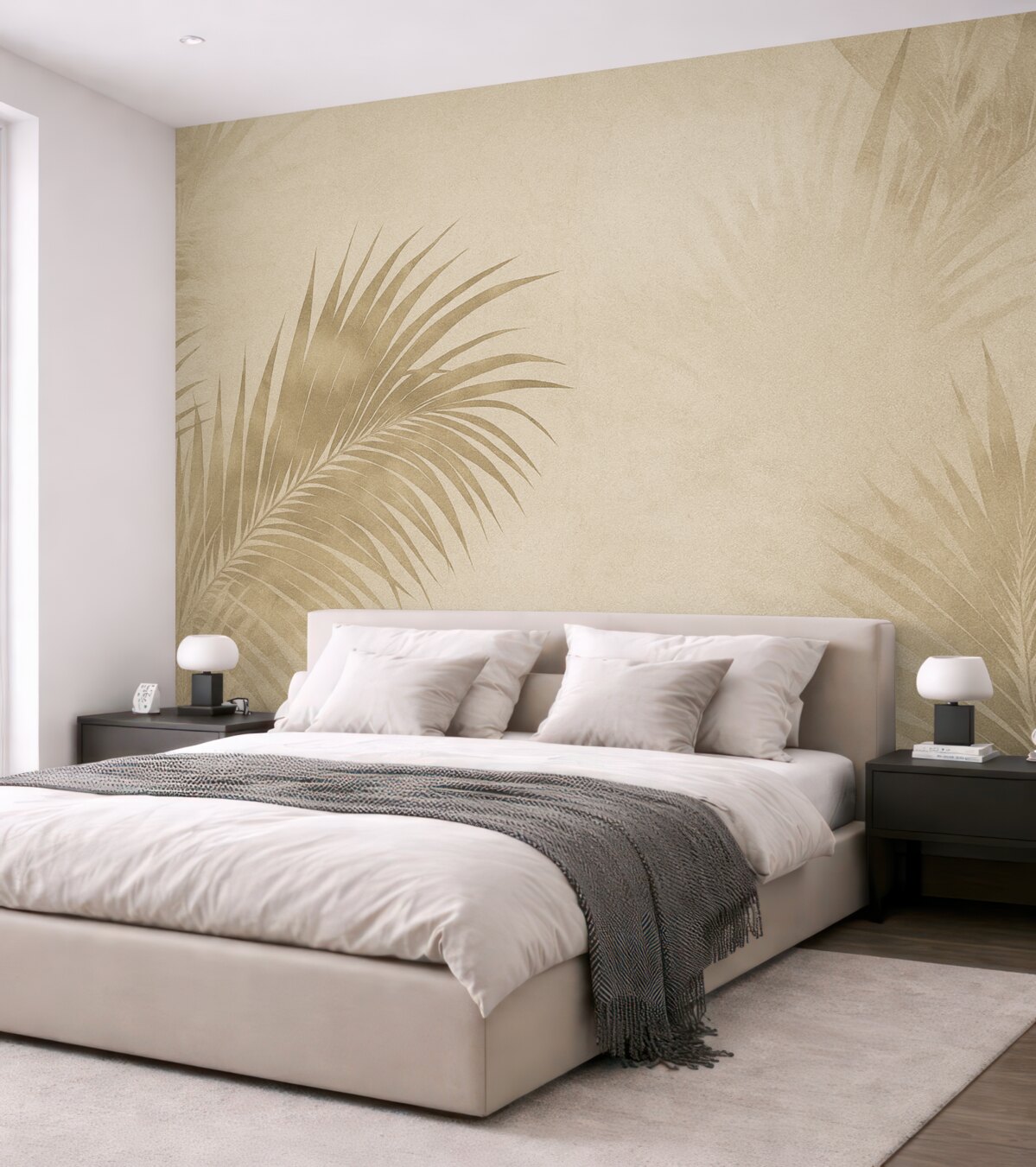 Fototapeta Tropikalne liście w mglistym stylu grunge.