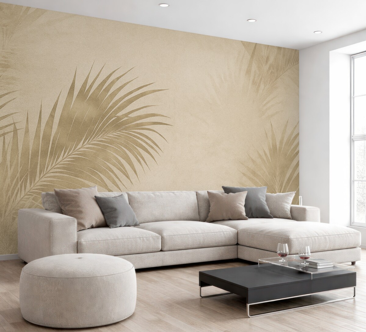 Fototapeta Tropikalne liście w mglistym stylu grunge.