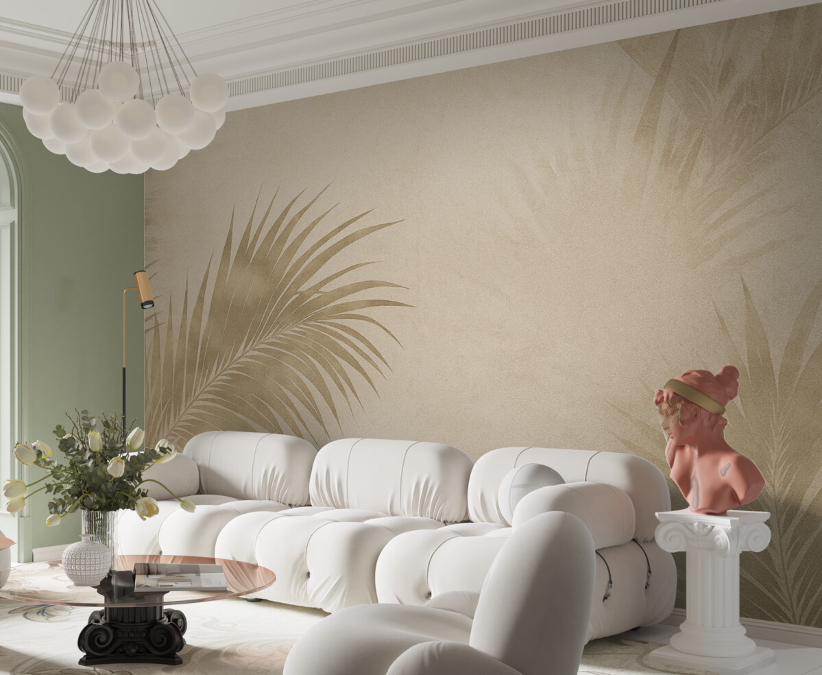 Fototapeta Tropikalne liście w mglistym stylu grunge.